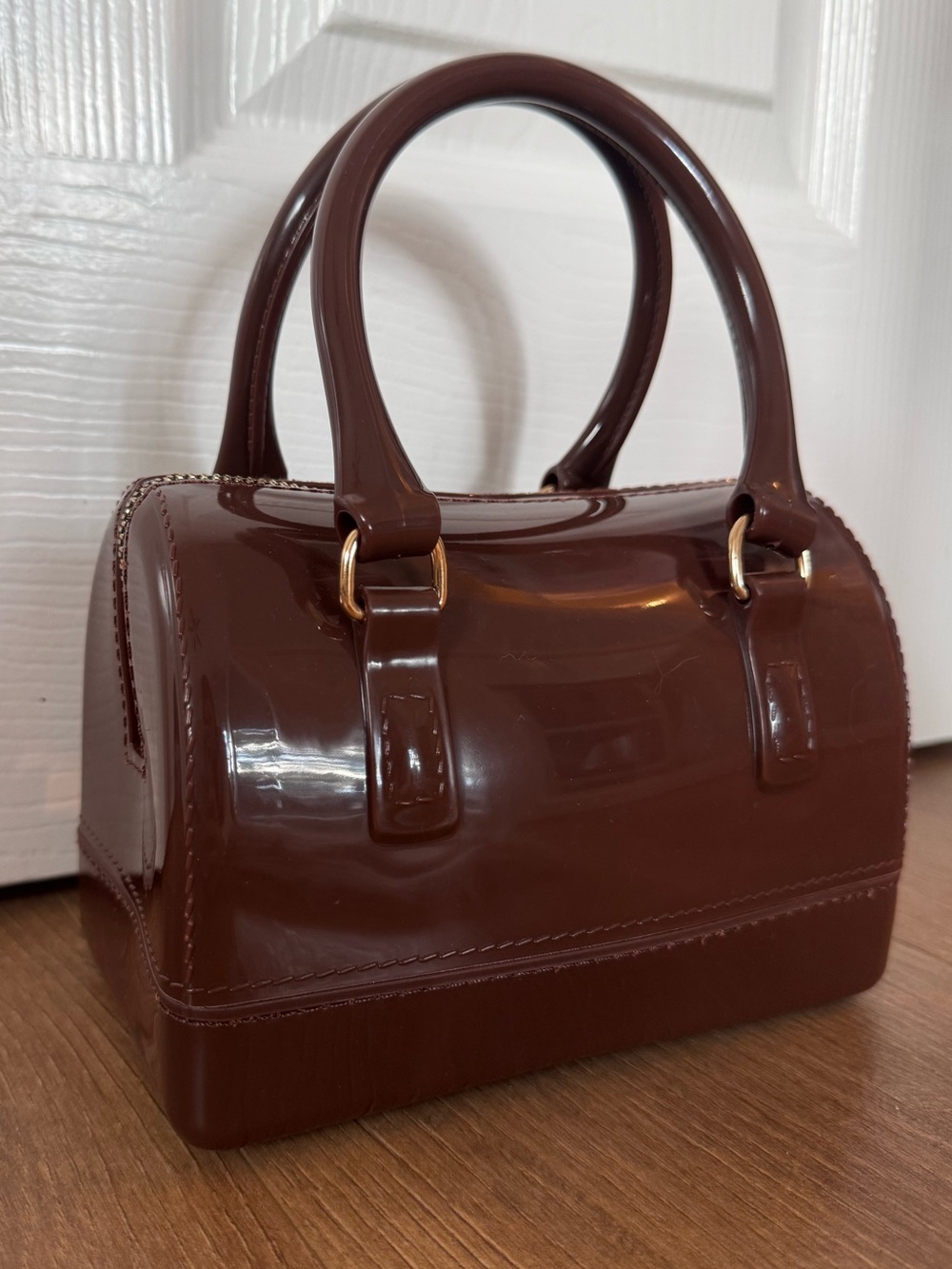 Jelly mini bag brown pvc speedy
